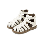 TARANIS Stage 4  Pure white woven high-top Roman sandals