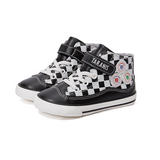 TARANIS Stage 3  Black and white checkerboard leather high-top sneakers