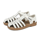 TARANIS Stage 4  Leather woven low-cut Roman sandals