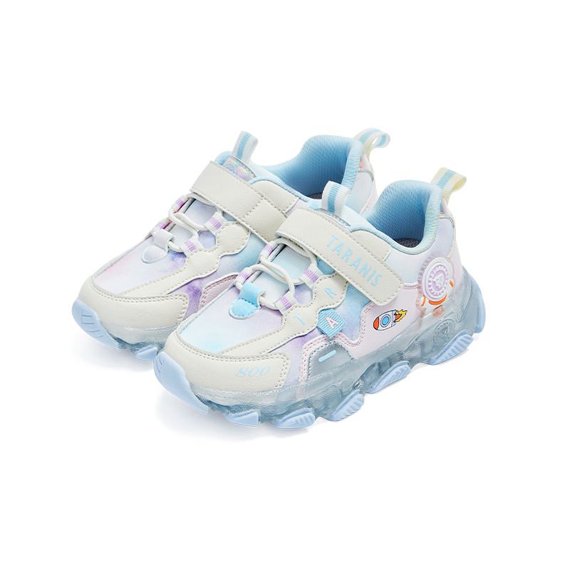 TARANIS 3 Stage Spring/Autumn Mesh Breathable Blue-Purple Gradient Rocket Cool Light-Up Shoes