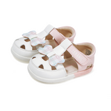 TARANIS Stage 2 Colorful butterfly knot pink and white color-blocked baby walking sandals