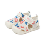 TARANIS Stage 2  Blue and pink polka dot mesh round-toe baby walking sandals