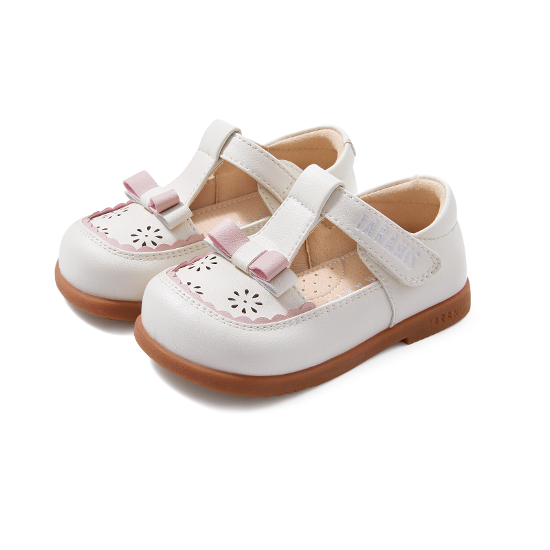 TARANIS 2 Stage Bow Cutout Little Leather Shoes