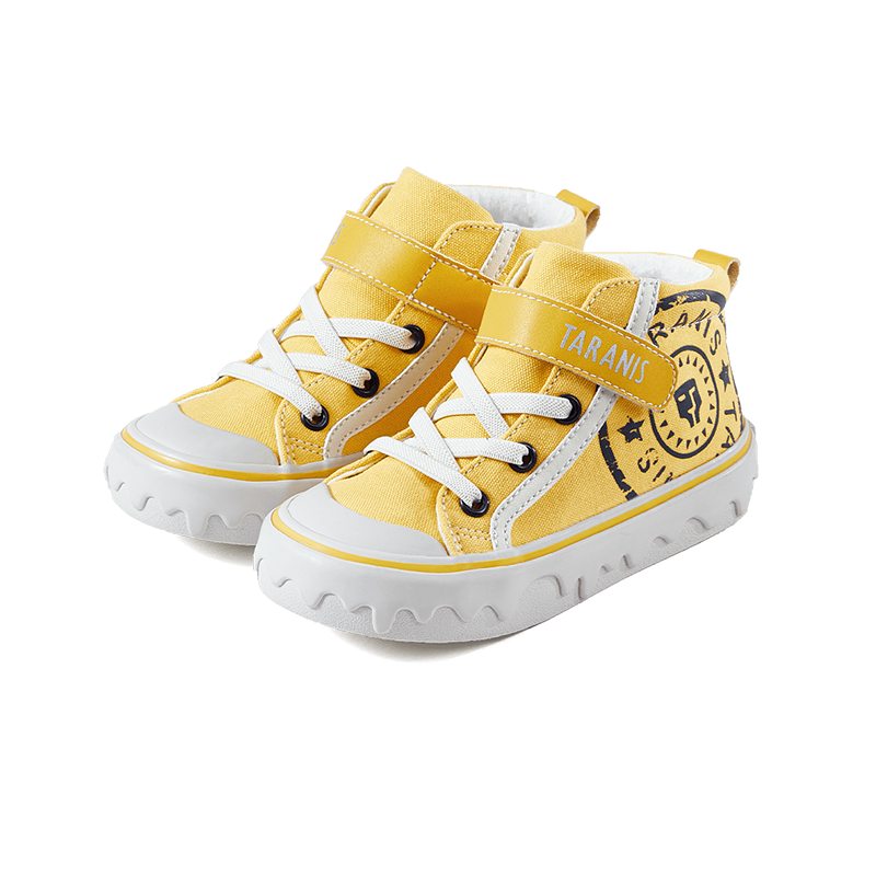 TARANIS 3 stage Children's High-Top Sneakers with Wave Pattern and Oversized Logo for Kindergarten Casual Wear