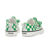 TARANIS Stage 3 Black and white checkerboard floral leather sneakers