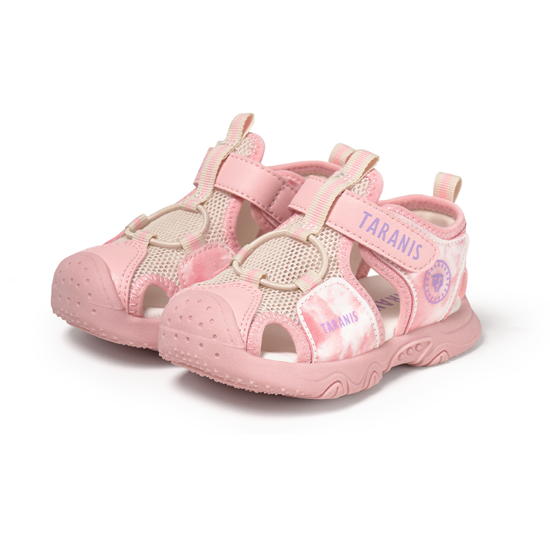 TARANIS Stage 2 Pink and white tie-dye girl's round-toe beach sandals