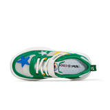 TARANIS Stage 4 Green loafers with three-colored stars