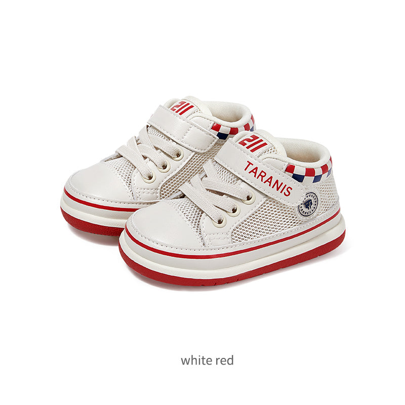 TARANIS Stage 2 211 Series Red, White, and Black Checkerboard Mesh Breathable Walking Shoes