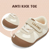 TARANIS 1 Stage Cream Toddler Walking Shoes for Boys and Girls with Wide Toe and Soft Bean Fiber Insole