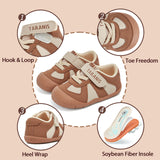 TARANIS 1 Stage Cream Toddler Walking Shoes for Boys and Girls with Wide Toe and Soft Bean Fiber Insole