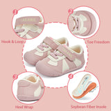 TARANIS 1 Stage Cream Toddler Walking Shoes for Boys and Girls with Wide Toe and Soft Bean Fiber Insole