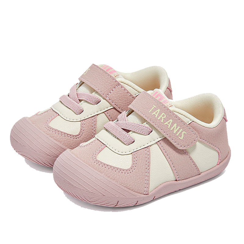 TARANIS 1 Stage Cream Toddler Walking Shoes for Boys and Girls with Wide Toe and Soft Bean Fiber Insole