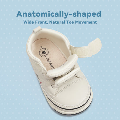 foot-shaped infant shoe with room to wiggle and grow